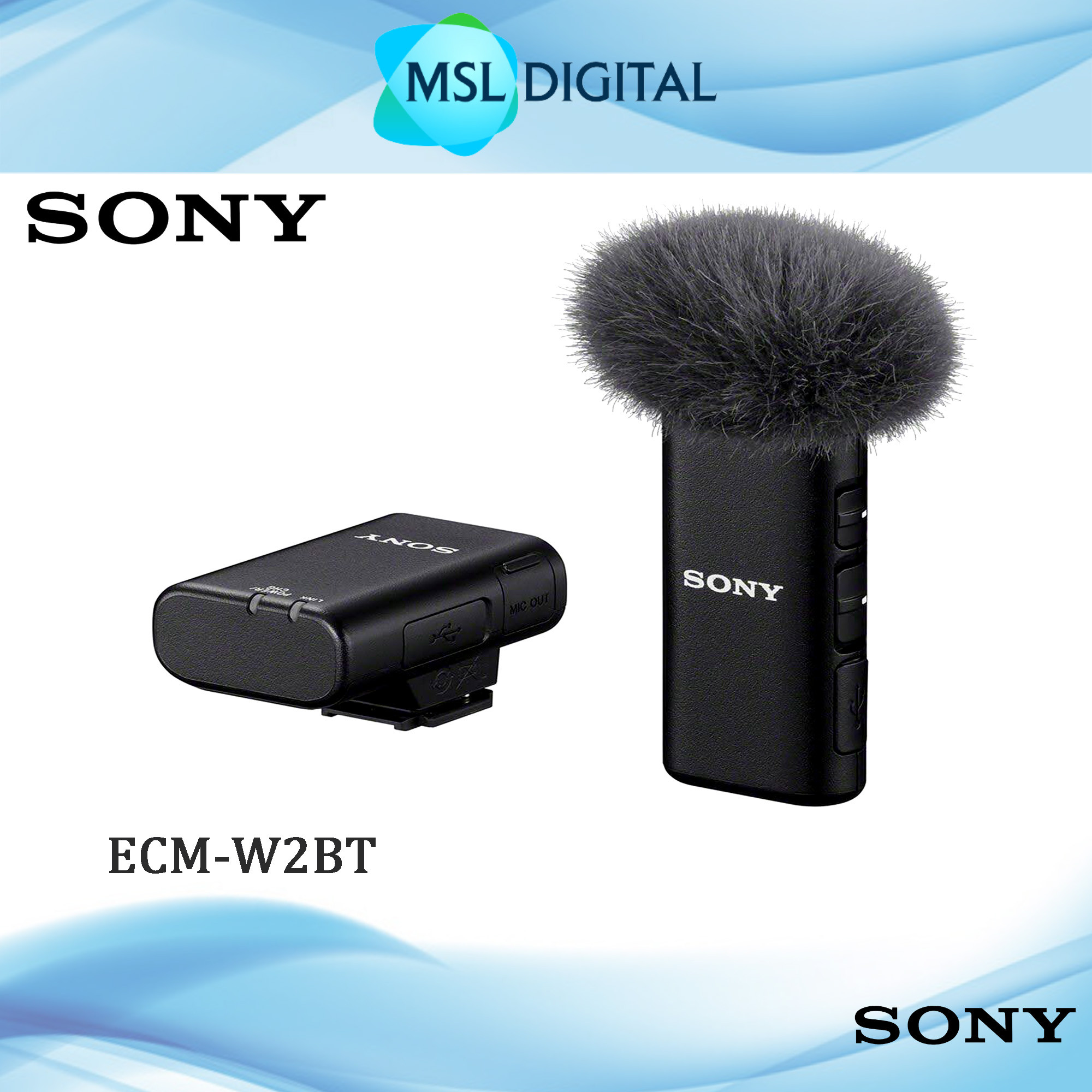 Sony Ecm W Bt Camera Mount Digital Bluetooth Wireless Microphone Msl