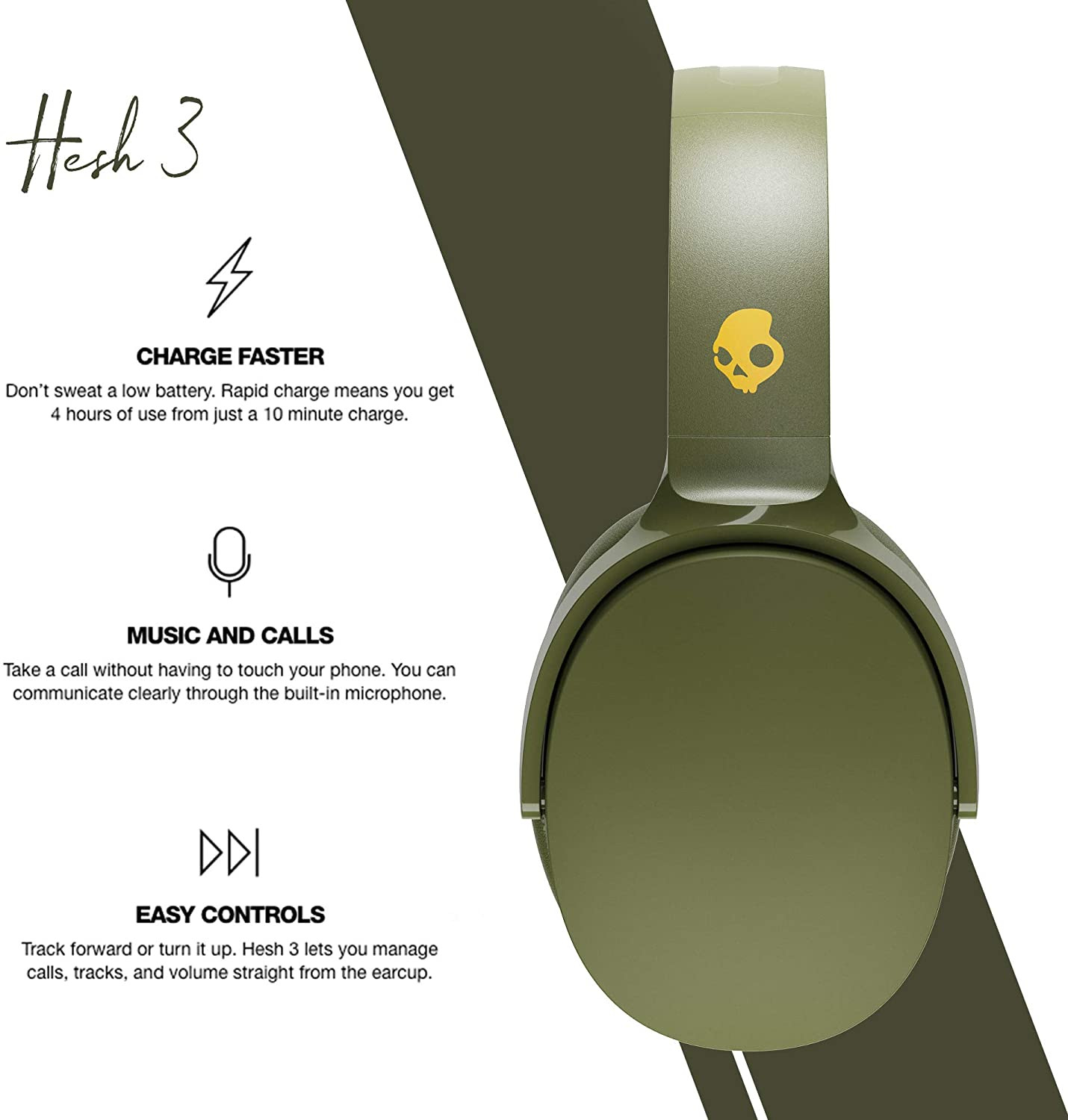 Skullcandy Hesh Wireless Bluetooth Over-Ear Headphones with