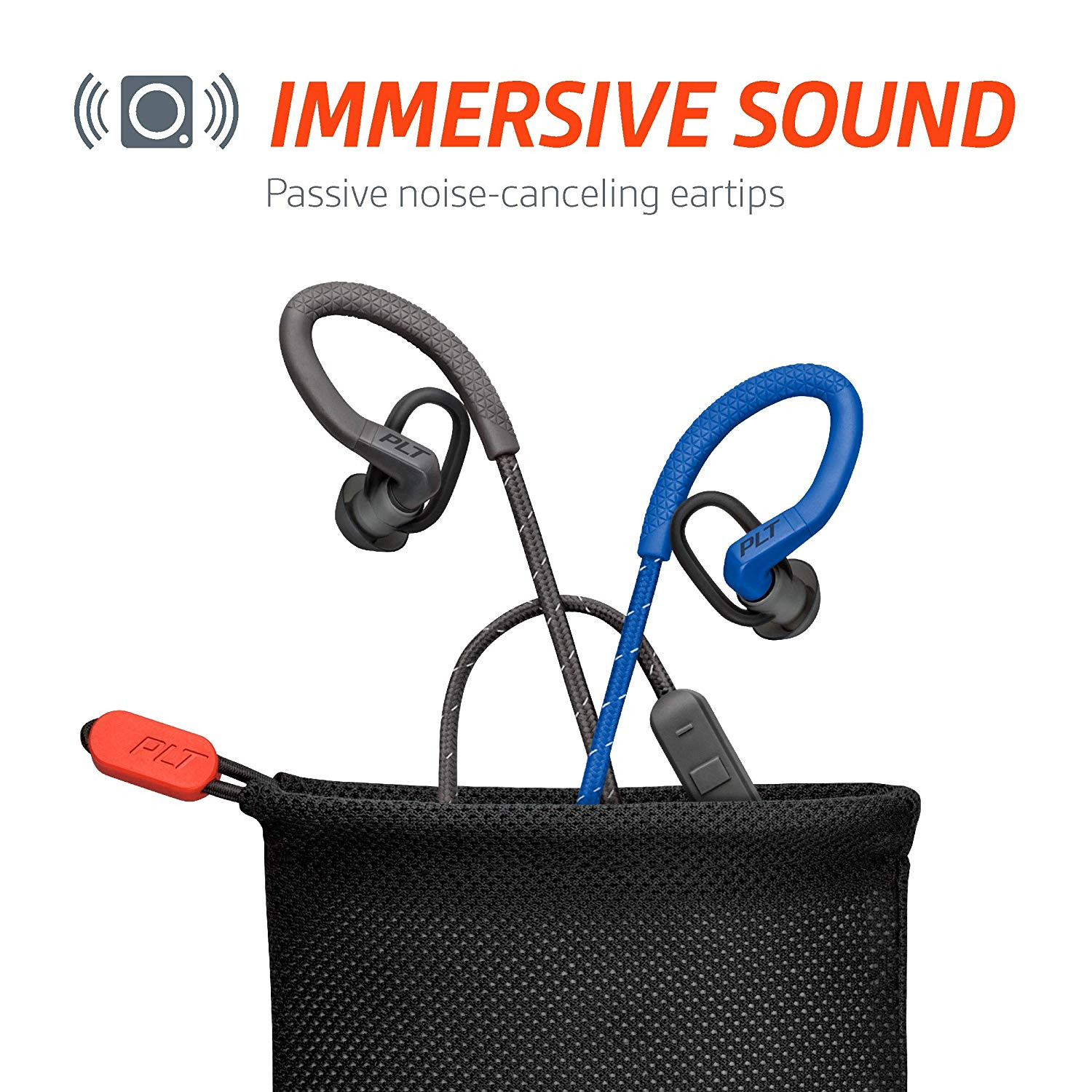 Plantronics BackBeat FIT 350 Wireless Sport Earbuds Bluetooth In-Ear Headphones | Stable | Ultra-Light | Sweatproof | Noise-isolating Eartips