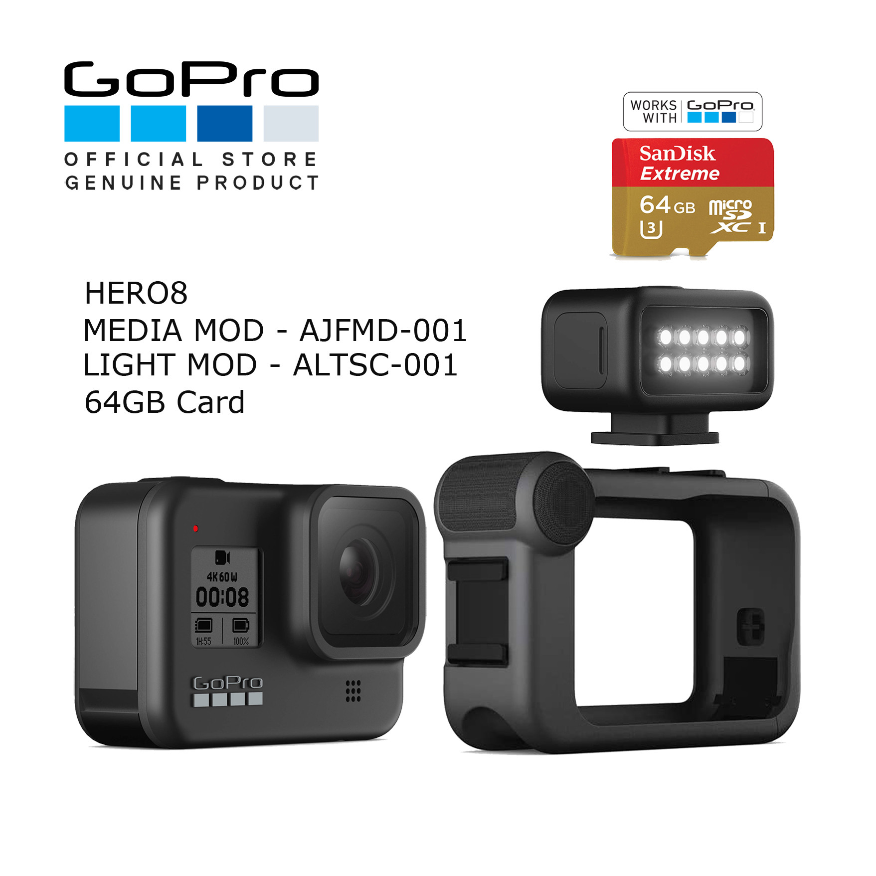45a93ecf79236c0f6fbf035d3a1d993b.jpeg GOPRO HERO8 WITH MEDIA & LIGHT MOD KIT + 64GB (AJFMD-001 & ALTSC-001) - OFFICIAL GOPRO ACCESSORY