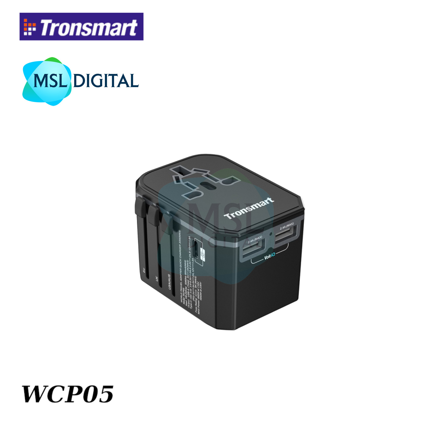 Tronsmart WCP05 33W Power Delivery PD Universal Travel Adapter With Quick Charge