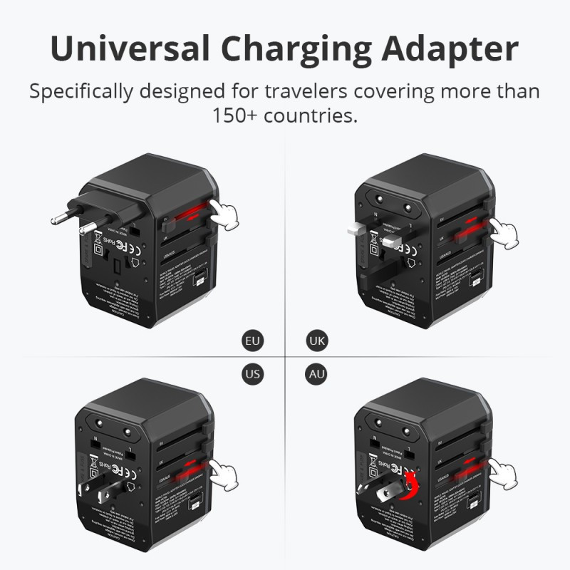 Tronsmart WCP05 33W Power Delivery PD Universal Travel Adapter With Quick Charge