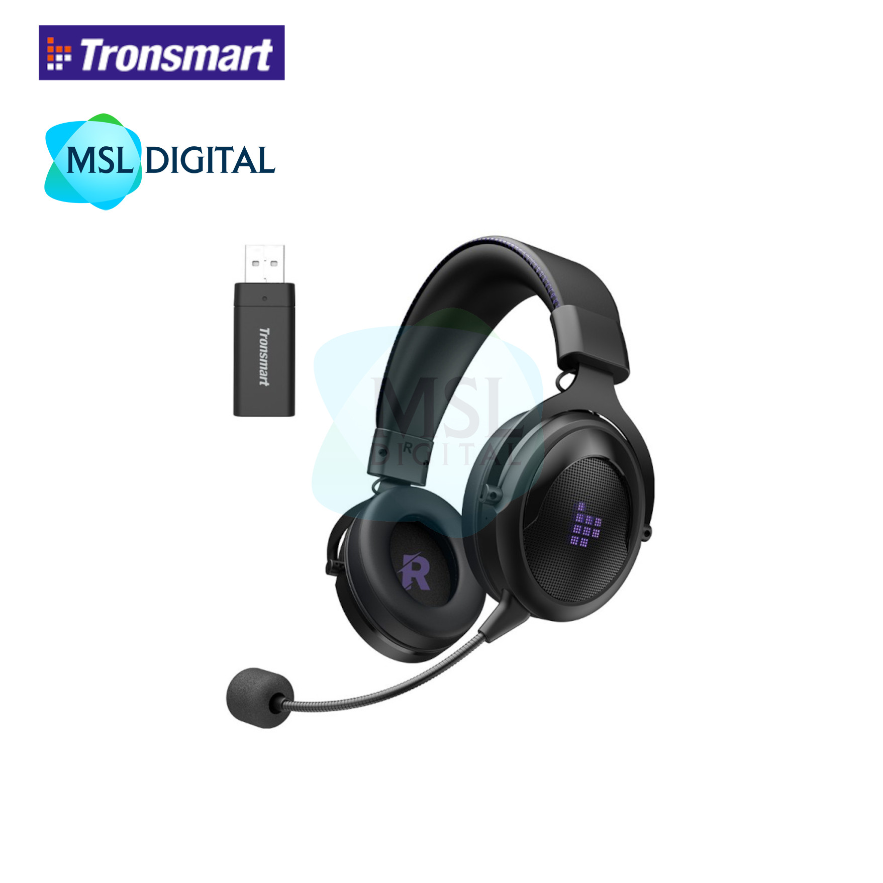 Tronsmart Shadow Gaming Headset 2.4G Wireless Headphones with Comfortable Headband
