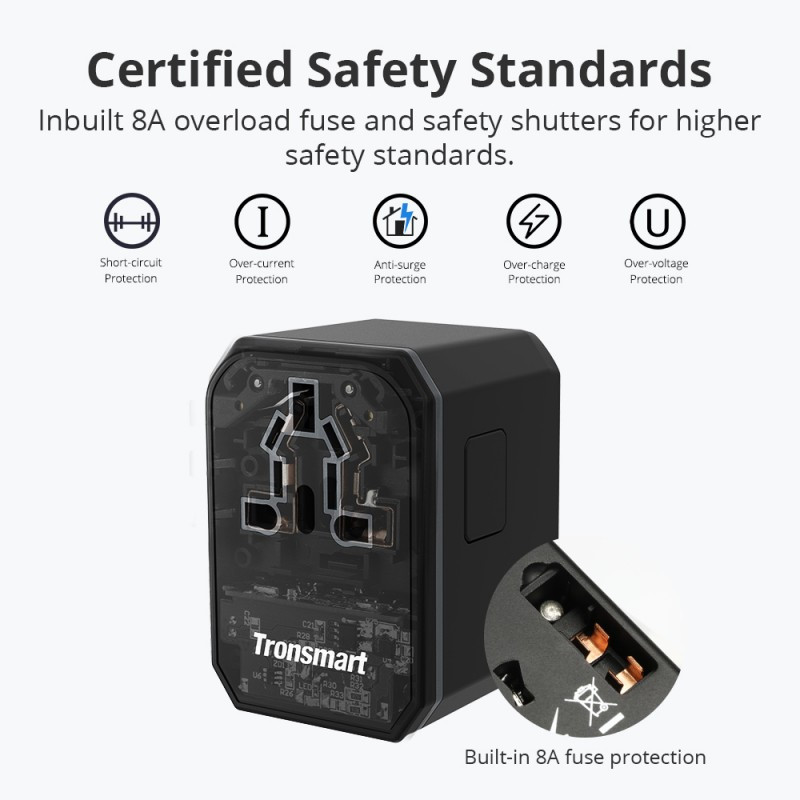 Tronsmart WCP05 33W Power Delivery PD Universal Travel Adapter With Quick Charge