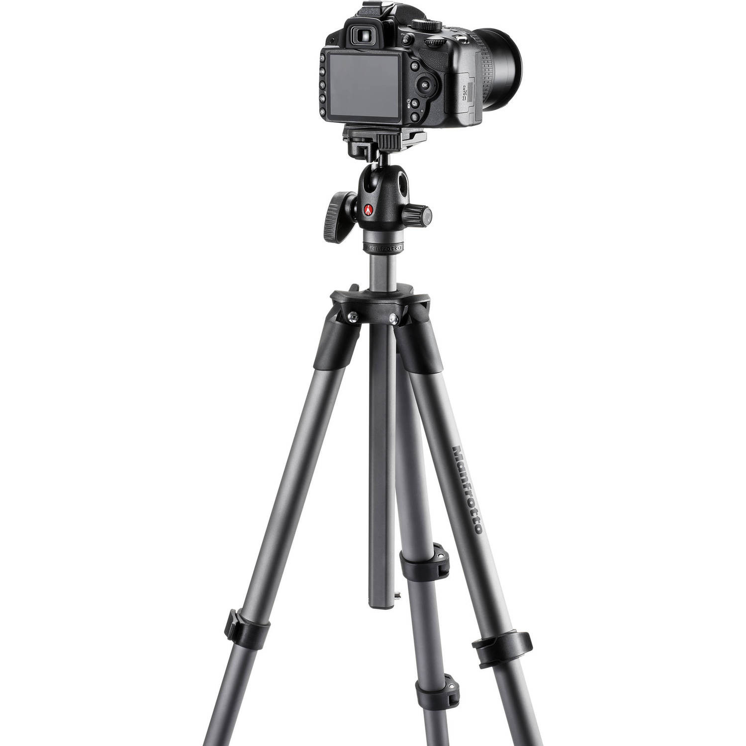 Manfrotto MKCOMPACTADVBH Compact Advanced Aluminum Tripod with Ball Head