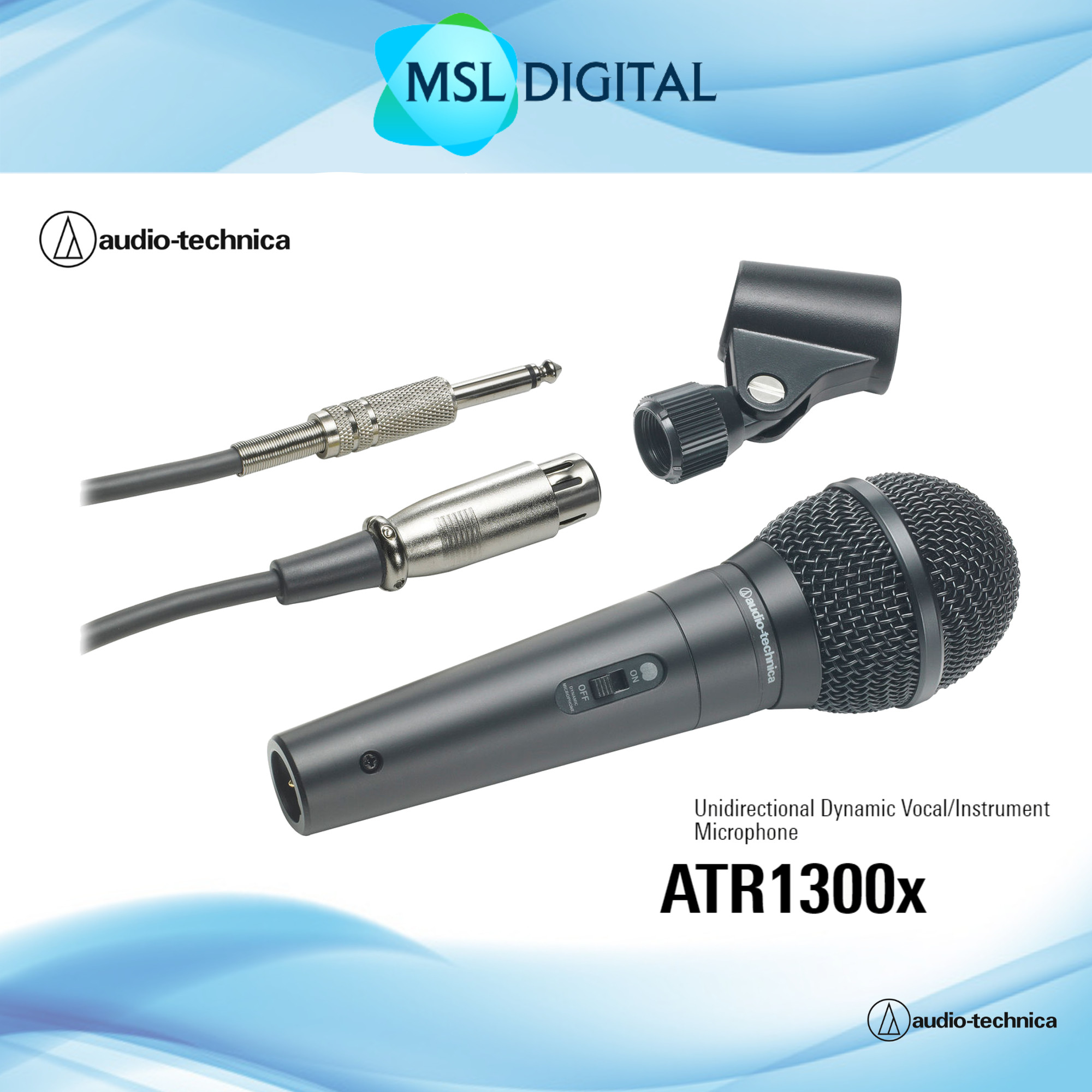Audio Technica ATR-1300x Unidirectional Dynamic Vocal / Instrument Microphone