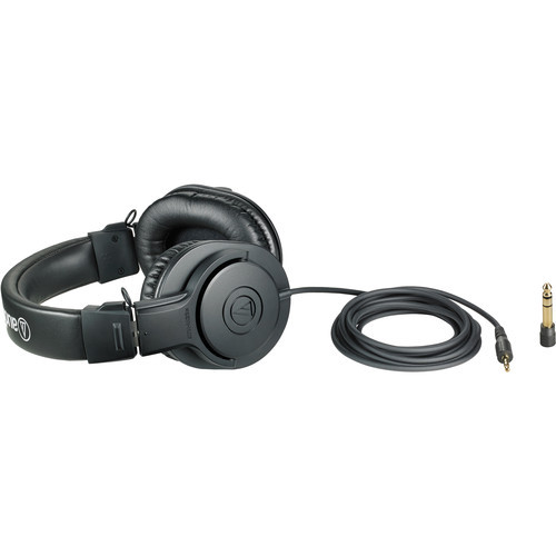 Audio Technica ATH-M20x Professional Studio Monitor Headphones 40 mm drivers with rare earth magnets for studio tracking & mixing