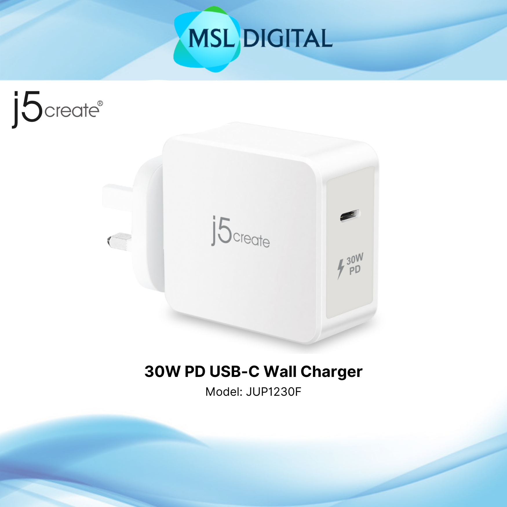 0b47a393437840a401ebae75c9cc4c19.png J5 create 30W PD & quick chare USB-C Wall Charger - JUP1230F