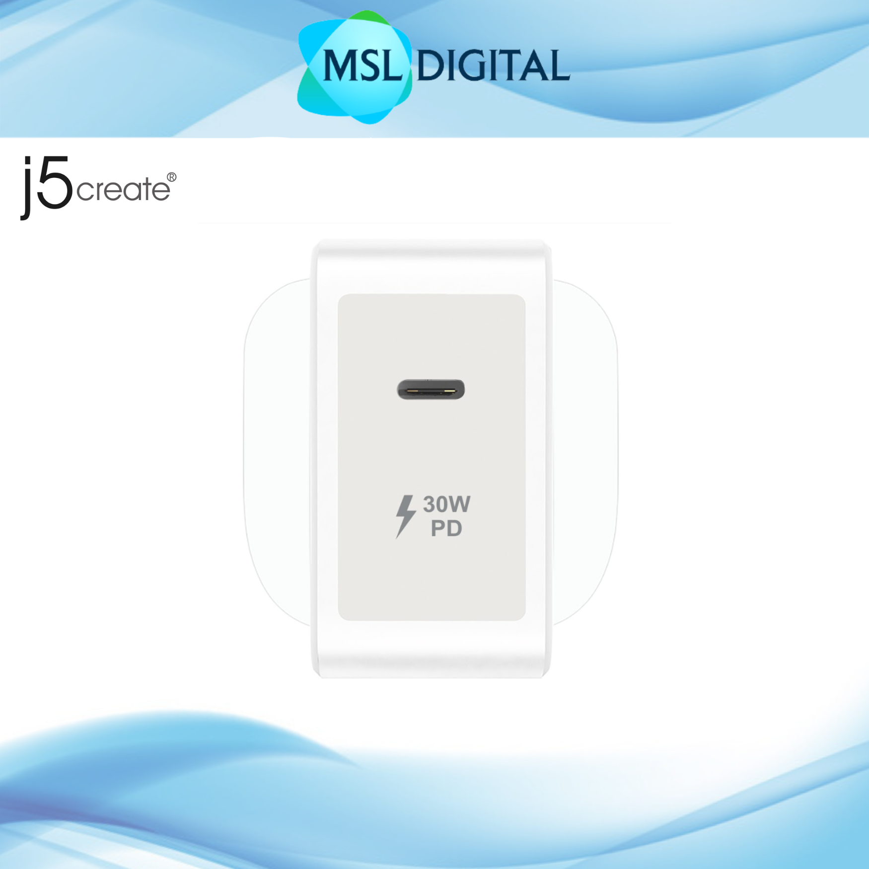 9a0d7fe13ae2f6257d5d16b9268ce1a9.png J5 create 30W PD & quick chare USB-C Wall Charger - JUP1230F