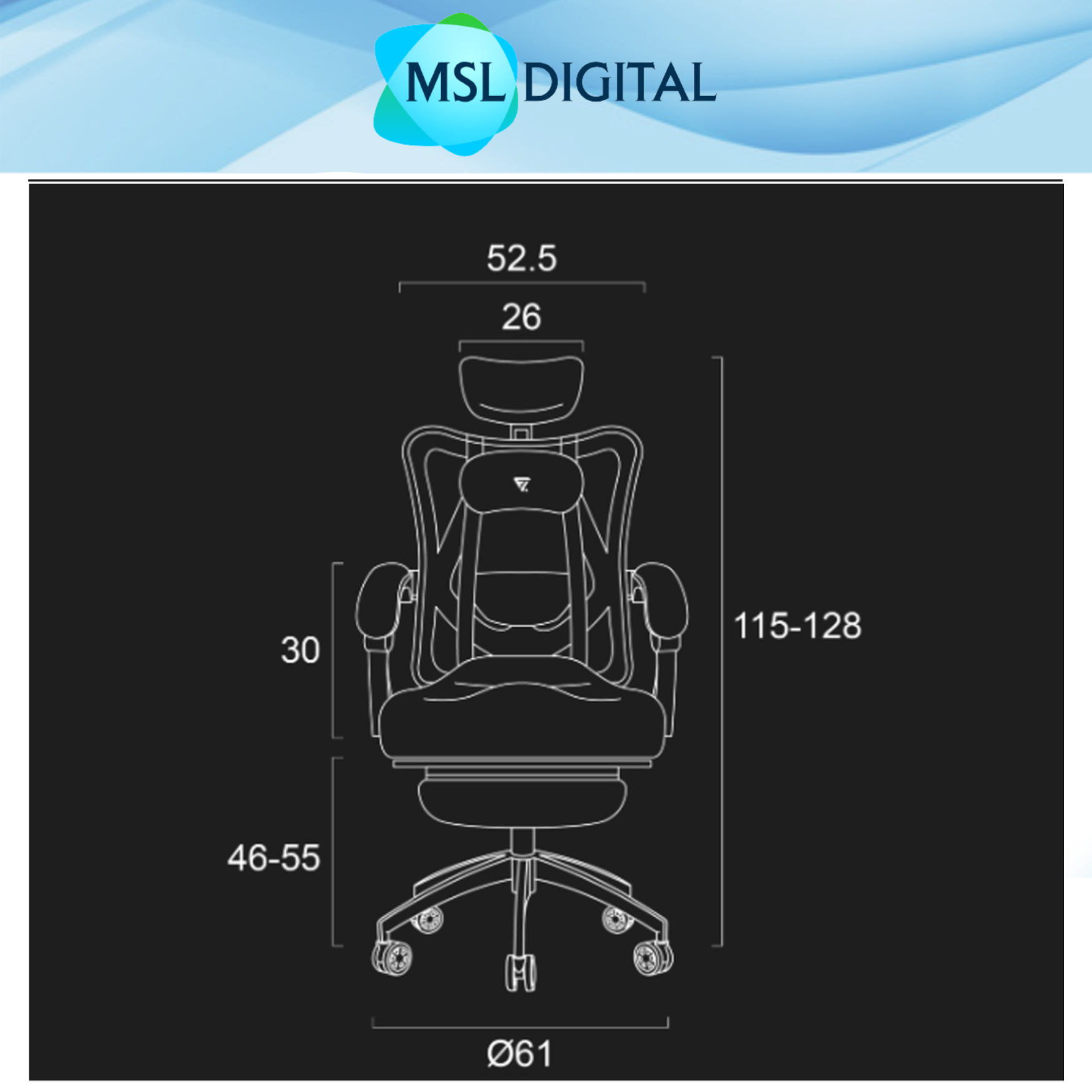 Future Lab Future 7D Ergonomic Reclining Chair FG14630 + Lumbar Support FG13860 + TLamp FG14390