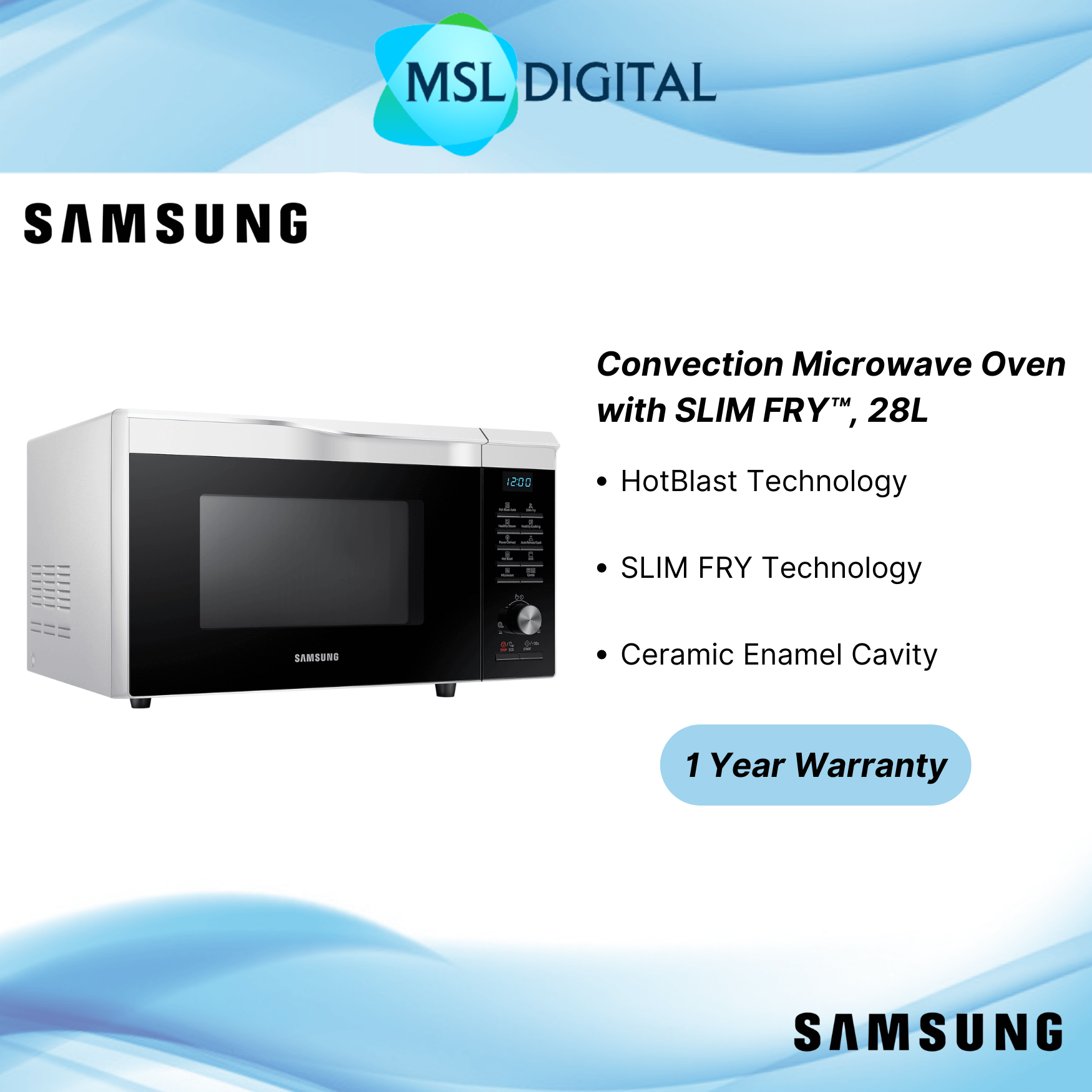 af27ffc541e740f8b2f6852ff0018a1d.png Samsung Convection Microwave Oven - MC28M6035KW/SM