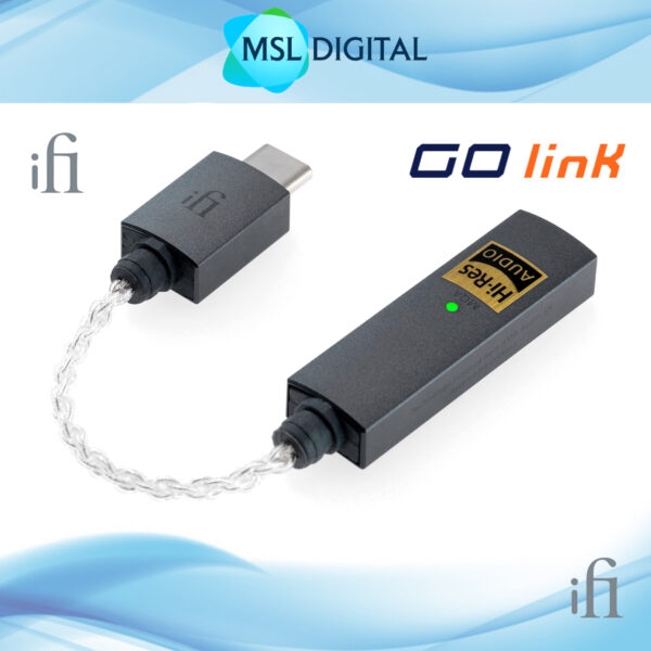 iFi GO link USB-C to 3.5mm Gold-Plated Headphone | DAC & headphone amp | Hi-Res Audio PCM DSD MQA