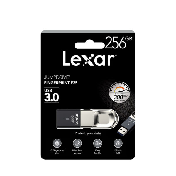 [PRE ORDER 30 Days] Lexar JumpDrive 64GB / 128GB / 256GB Fingerprint F35 USB 3.0 Flash Drive