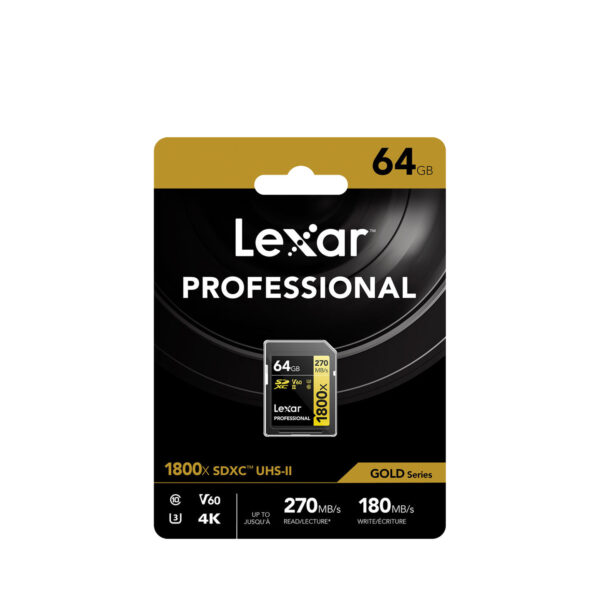 [PRE-ORDER 14 Days] Lexar 64GB / 128GB / 256GB  Professional 1800x SD Card SDXC UHS-II Card GOLD Series