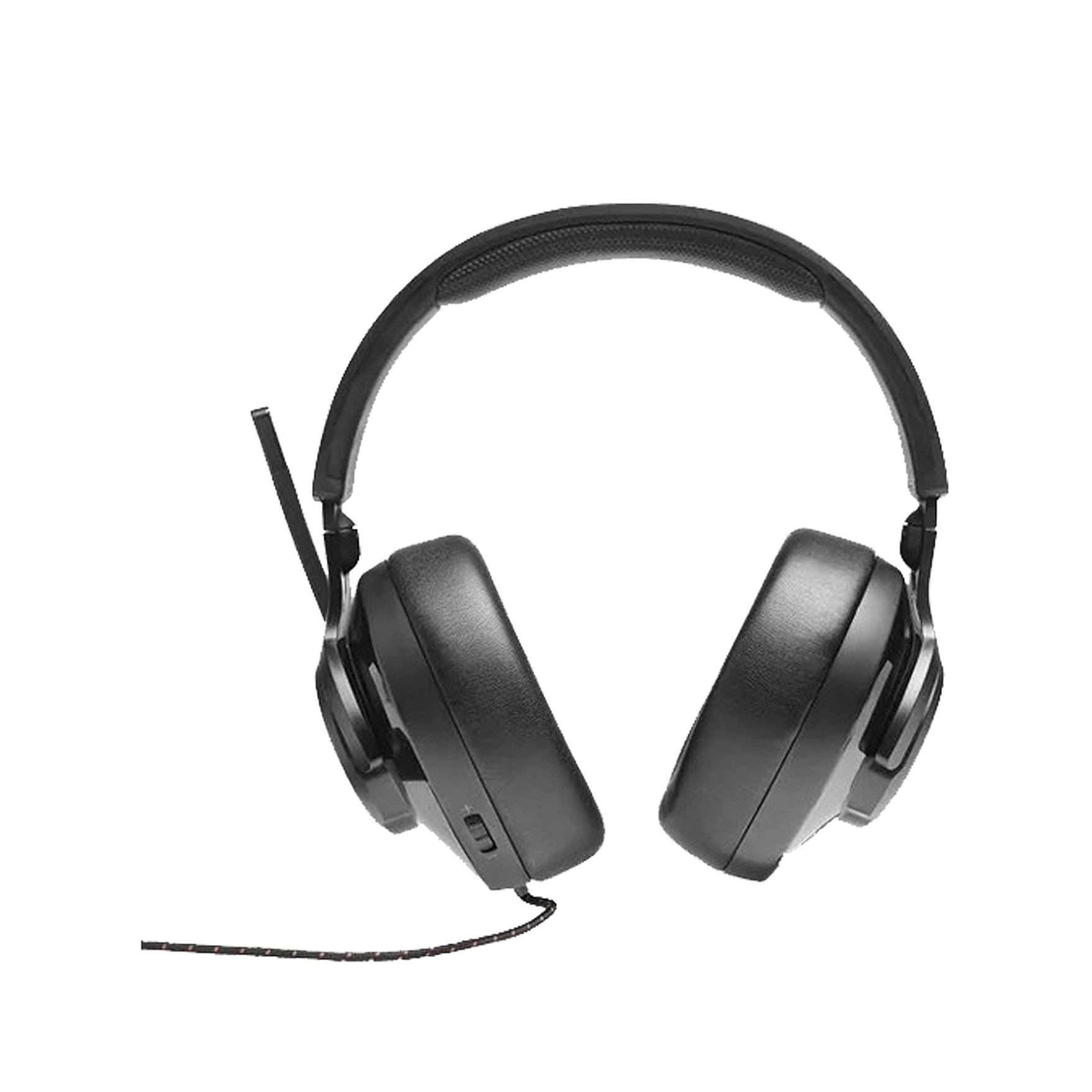 JBL Quantum 300 Hybrid wired over-ear PC gaming headset with flip-up mic 3.5mm jack to USB converter