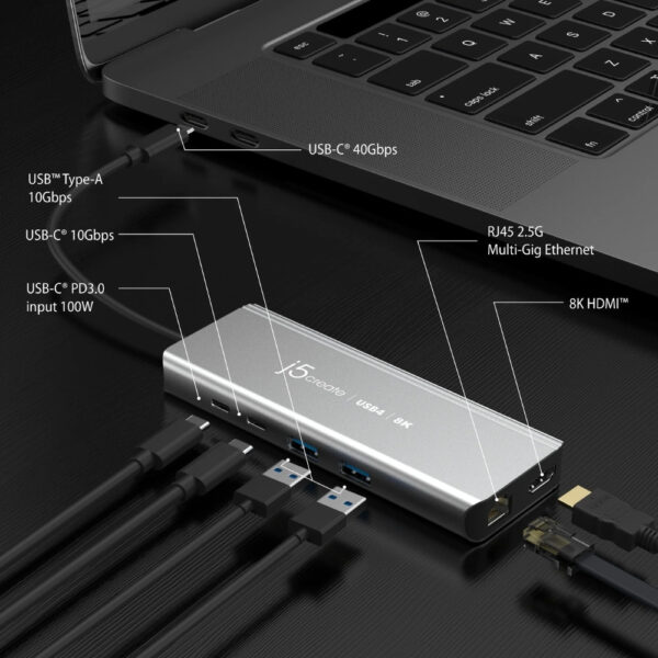 [PRE-ORDER 30 Days] J5create JCD403 USB4® 8K Multi-Port Hub