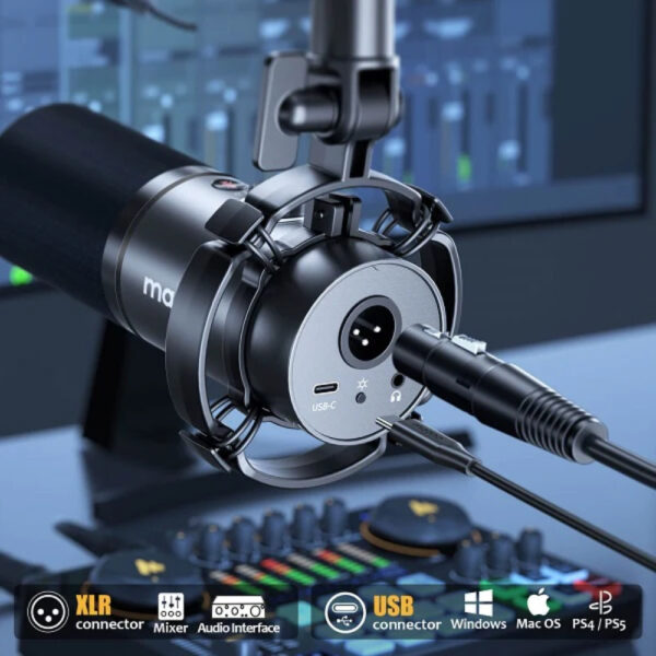 MAONO PD200X USB/XLR Dynamic Microphone | Controlled RGB Lighting