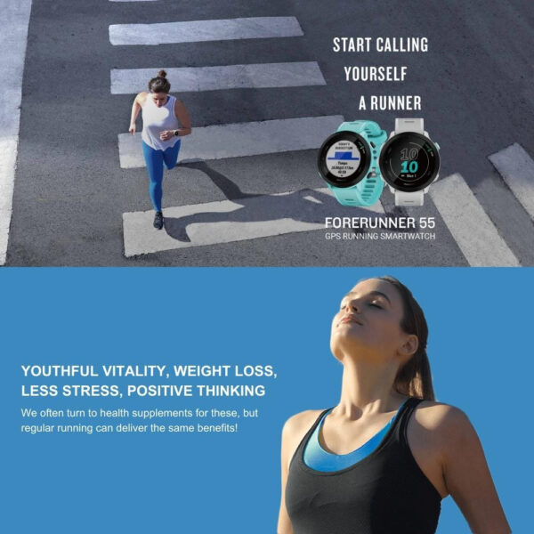 [PRE-ORDER ETA FEB] Garmin Forerunner 55 GPS Smartwatch | Built-in GPS | Fitness Tracker | Health Monitoring [Garmin Promo]