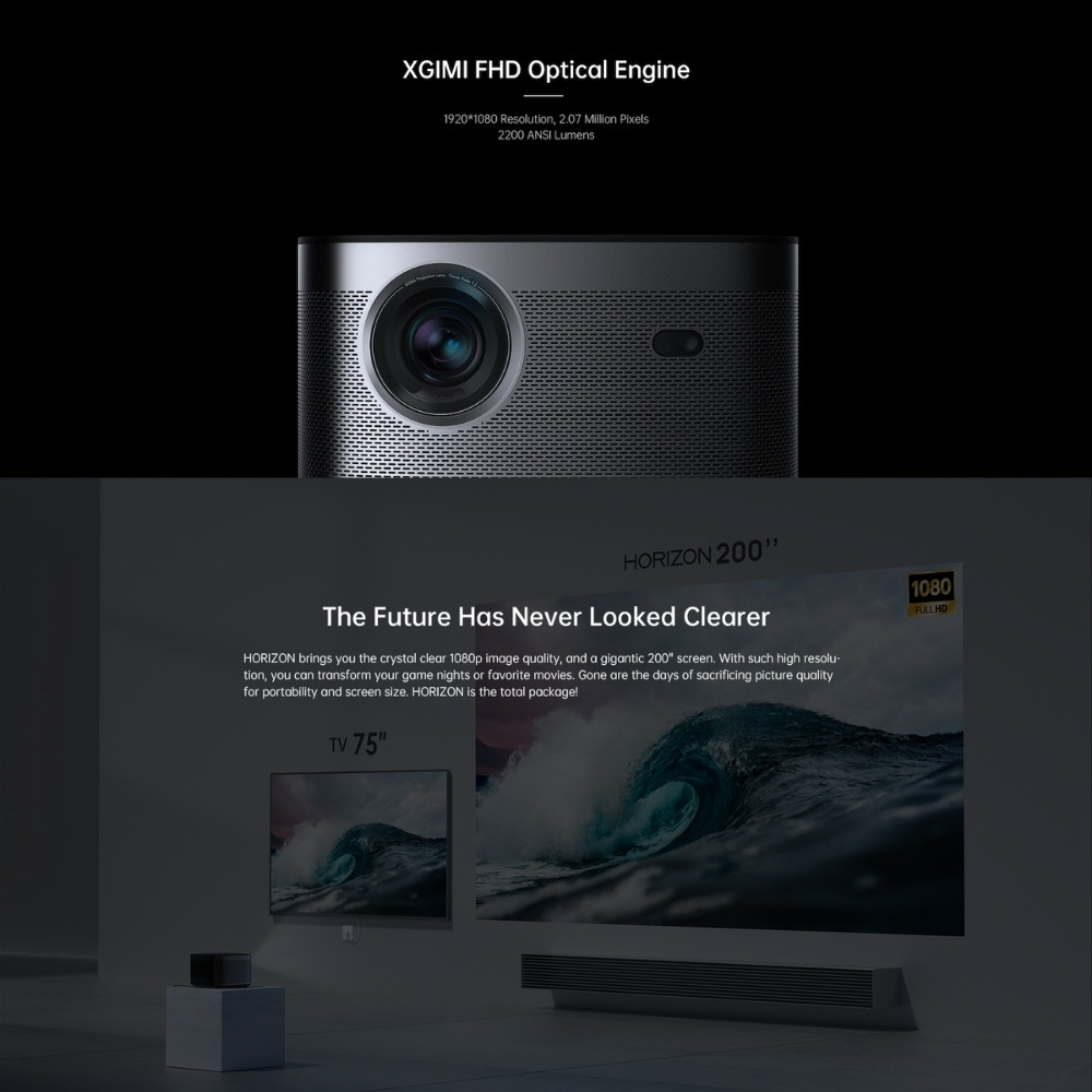 75670ffc9778cdbbff19a88266b5004c.jpeg XGIMI Horizon FHD Projector | 1080p Resolution | Ultra-Bright Display | Room-Filling Sound