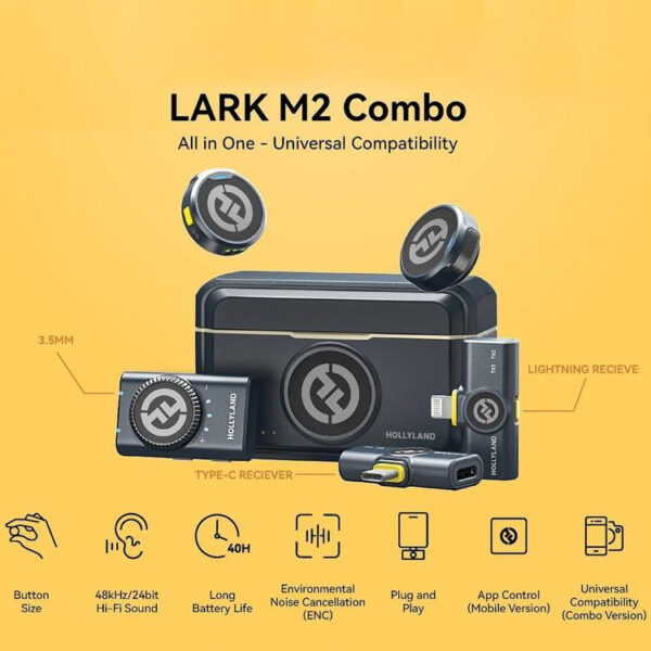 Hollyland LARK M2 Duo Wireless Microphone ( M2 Combo / M2 Audio 3.5mm / M2 MI Lightning / M2 USB-C )