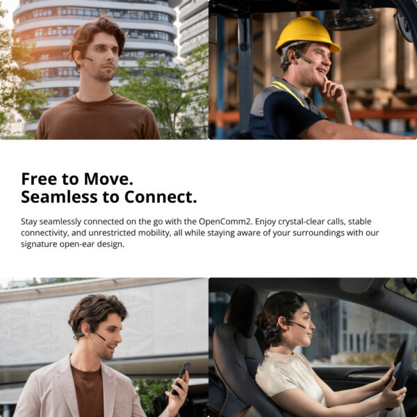 [PRE-ORDER 7 Days] SHOKZ OPENCOMM 2 Bone Conduction Stereo Bluetooth Headset with Noise-Canceling Boom Mic | IP55 Water-Resistant | Bluetooth 5.1