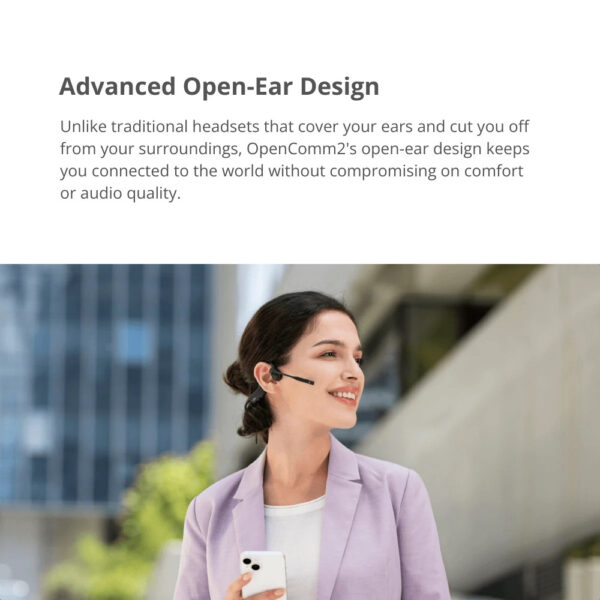 [PRE-ORDER 7 Days] SHOKZ OPENCOMM 2 Bone Conduction Stereo Bluetooth Headset with Noise-Canceling Boom Mic | IP55 Water-Resistant | Bluetooth 5.1