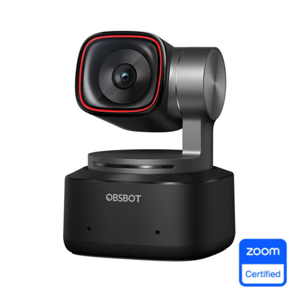 OBSBOT Tiny 2 AI-Powered PTZ 4K Webcam 4x Zoom HDR 4K30 | 1/1.5" CMOS | Dual Omnidirectional Mic