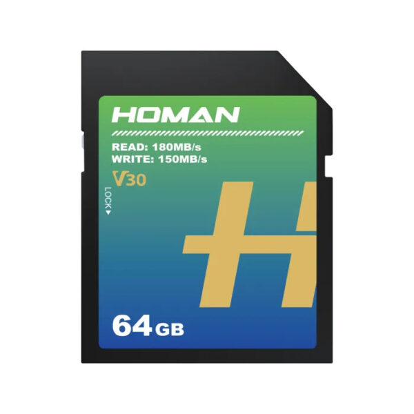 Homan UHS-I SD Card (V30) | 180MB/s | 4K RAW | 5 Years Warranty