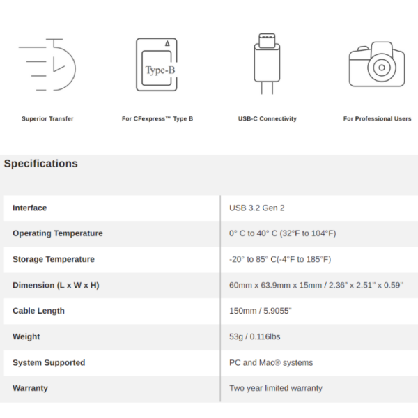 Lexar RW510 CFexpress Type B USB-C Reader
