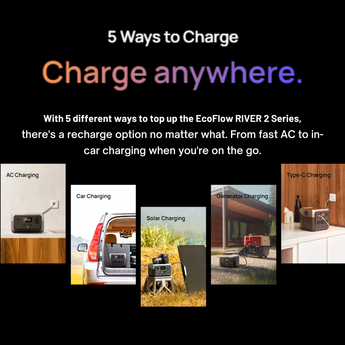 [PRE-ORDER 14 Days] EcoFlow RIVER 2 Max ( 512Wh 500W ) , 1.5kWh a day with solar charging