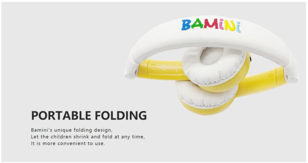 BAMiNi Healthy Foldable earphone for children with SOFT MATERIAL PORTABLE FOLDING & microphone [KAW-KAW Clearance] [READYSTOCK]