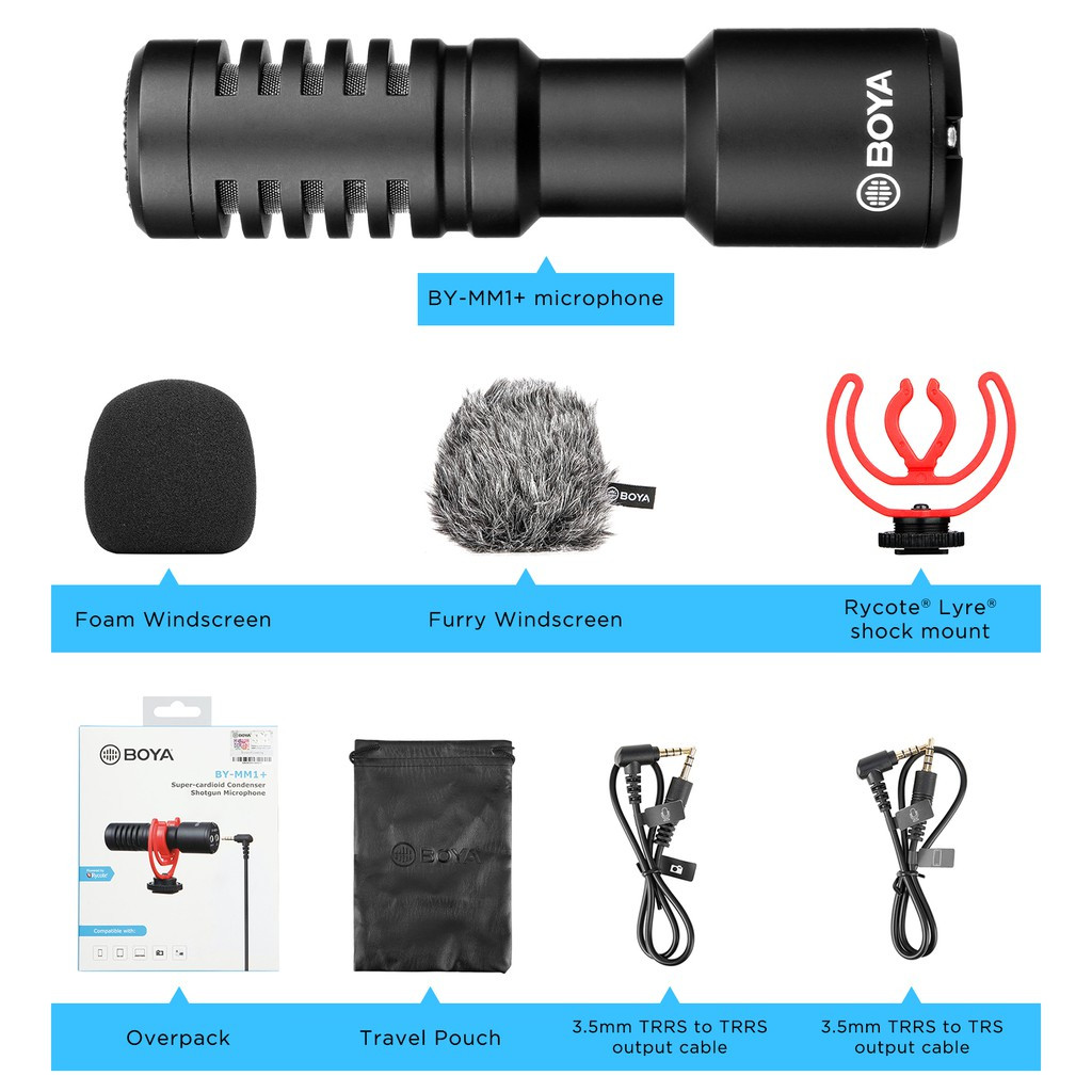 BOYA BY-MM1+ Condenser Microphone For Mobile Recording & Radio Live Recording