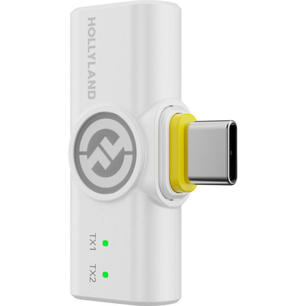 Hollyland LARK M2 DUO 2-Person Wireless Combo Microphone System (2.4 GHz, Ivory White)