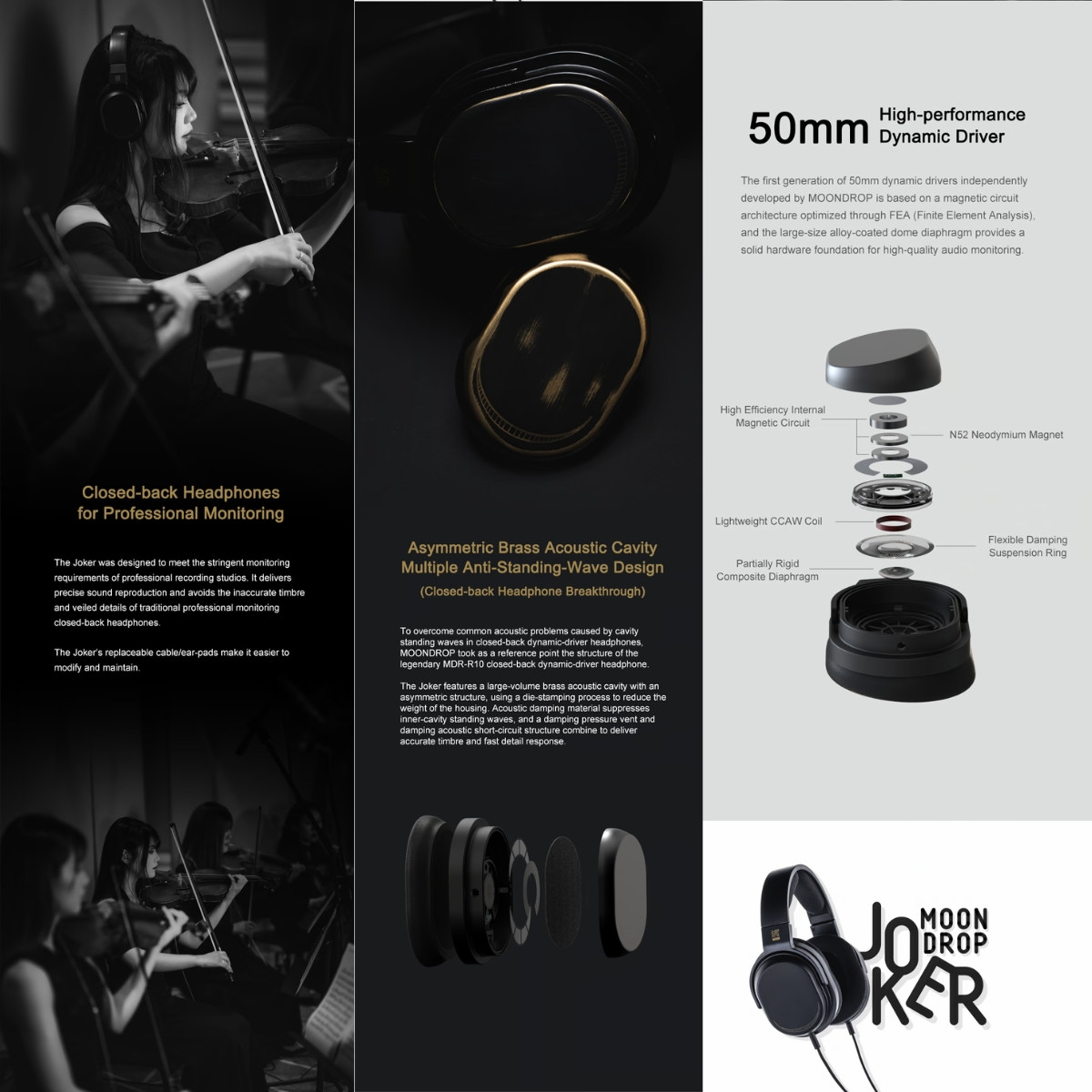 MOONDROP JOKER Closed-back Professional Monitor Headphone