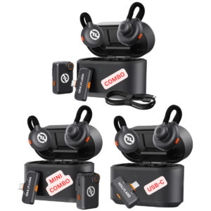 Hollyland LARK M2S Combo 2-Person Wireless Microphone System for Cameras & Mobile (2.4 GHz, Space Gray)