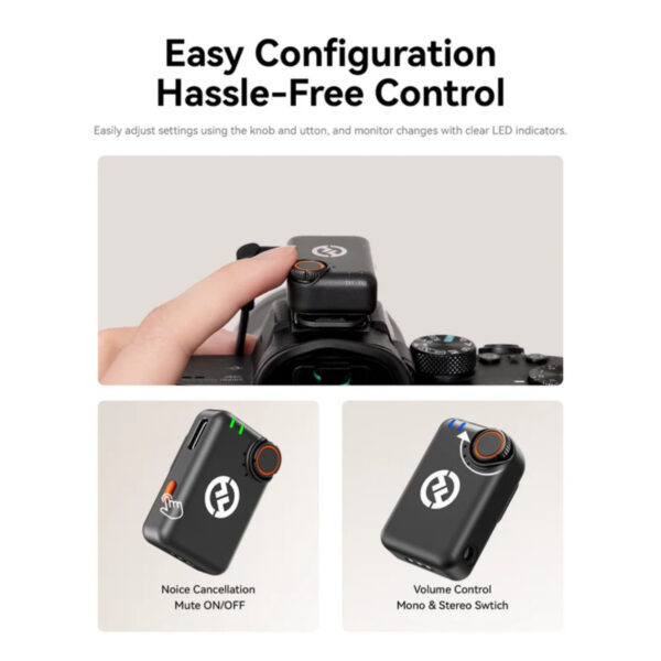 Hollyland LARK M2S Combo 2-Person Wireless Microphone System for Cameras & Mobile (2.4 GHz, Space Gray)