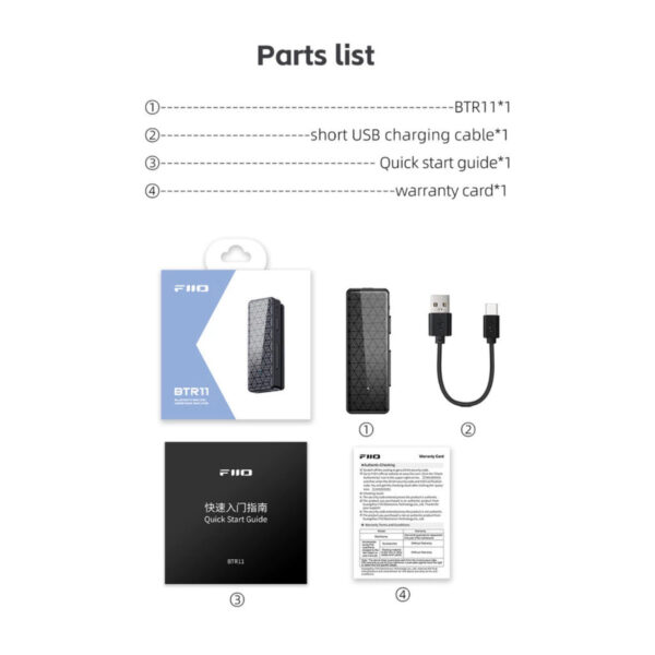 FiiO BTR11 Portable DAC Headphone Amplifier Bluetooth 5.3 Receiver LDAC Wireless