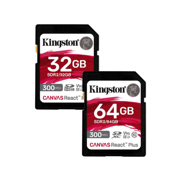 [PRE-ORDER 14 DAYS] Kingston Canvas React Plus SD memory card | 32GB/64GB | for 8K/3D/VR professional UHS-II cinema cameras