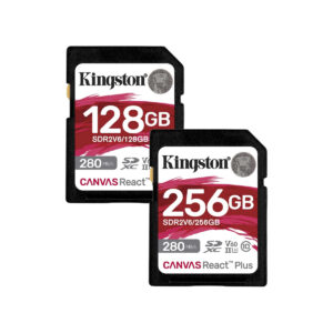 Kingston Canvas React Plus V60 SD memory card (SDR2V6) | 128GB/256GB | for 4K professional UHS-II cameras