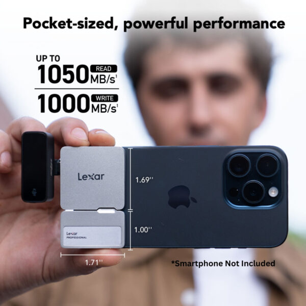 [PRE-ORDER 30 Days] Lexar SL400 1TB Professional Go USB 3.2 Gen 2 Portable SSD with Hub (Black)