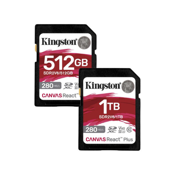 [PRE-ORDER 14 DAYS] Kingston Canvas React Plus V60 SD memory card (SDR2V6) | 512GB/1TB | for 4K professional UHS-II cameras