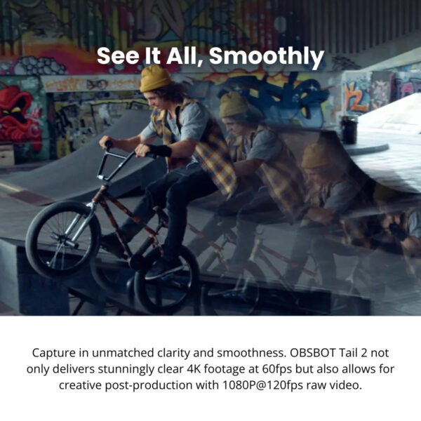 OBSBOT Tail 2 AI-Powered PTZR 4K Live Production Camera