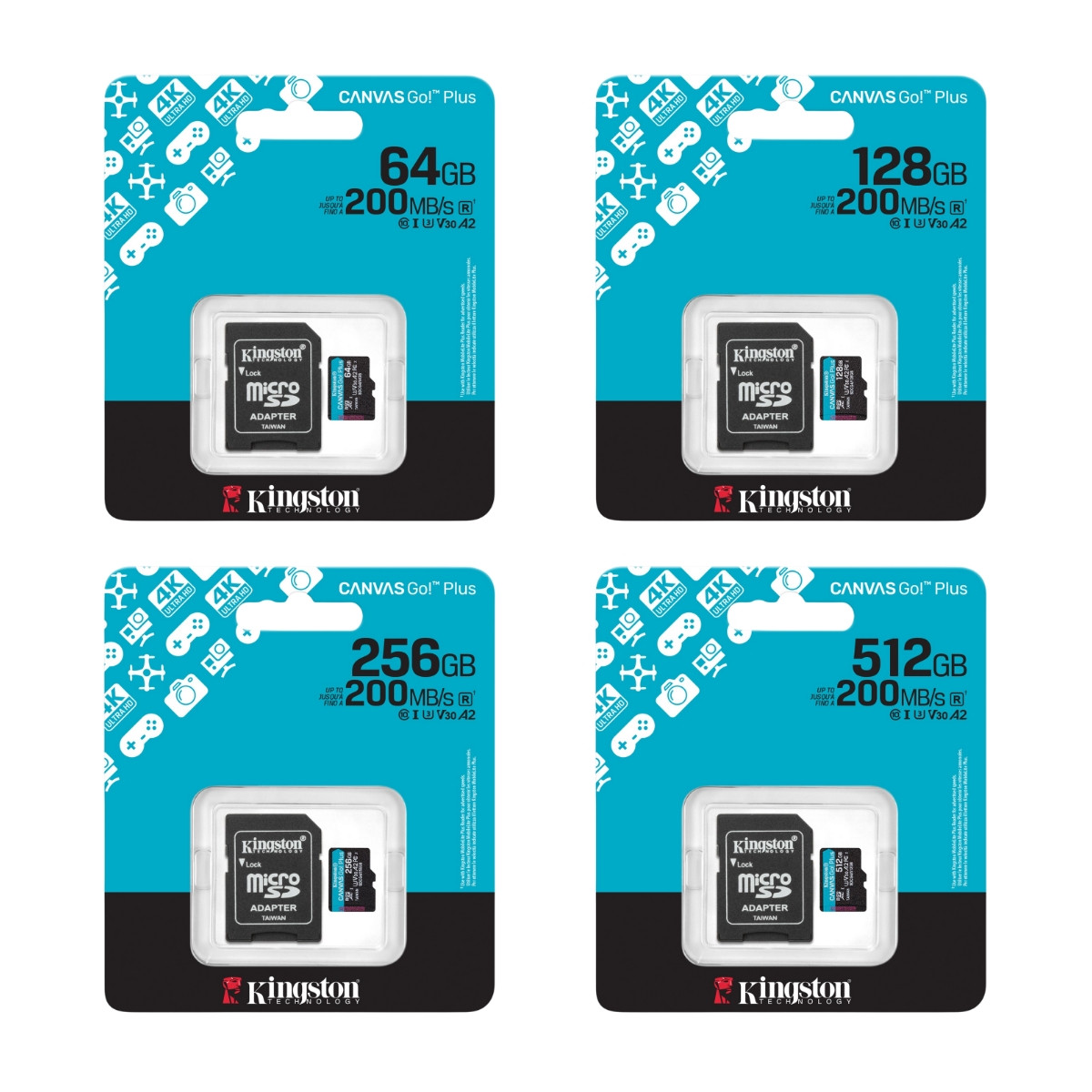 Kingston Canvas Go Plus (Canvas Go! Plus GEN 4) microSD memory card | 4K UHD recording for mobile gaming drones action cams & Android