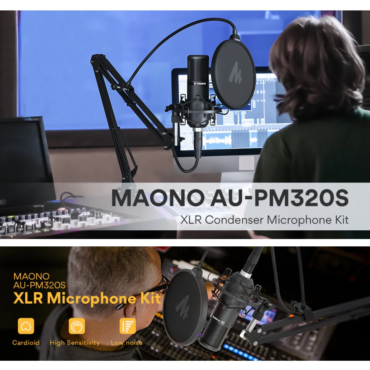 MAONO AU-PM320S Studio Condenser XLR Microphone Kit