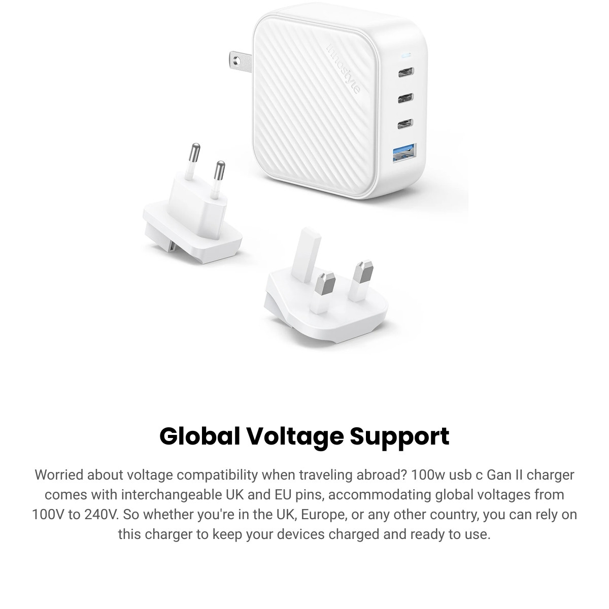 Innostyle SuperCube 100W 4-port GaN Charger IC100