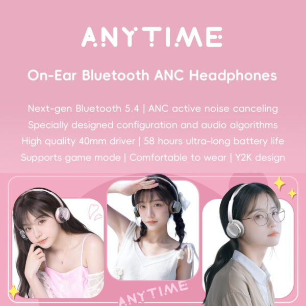 FiiO Snowsky ANYTIME On-Ear Bluetooth ANC Headphone | Bluetooth 5.4 | ANC | 58 Hours Battery | Game Mode