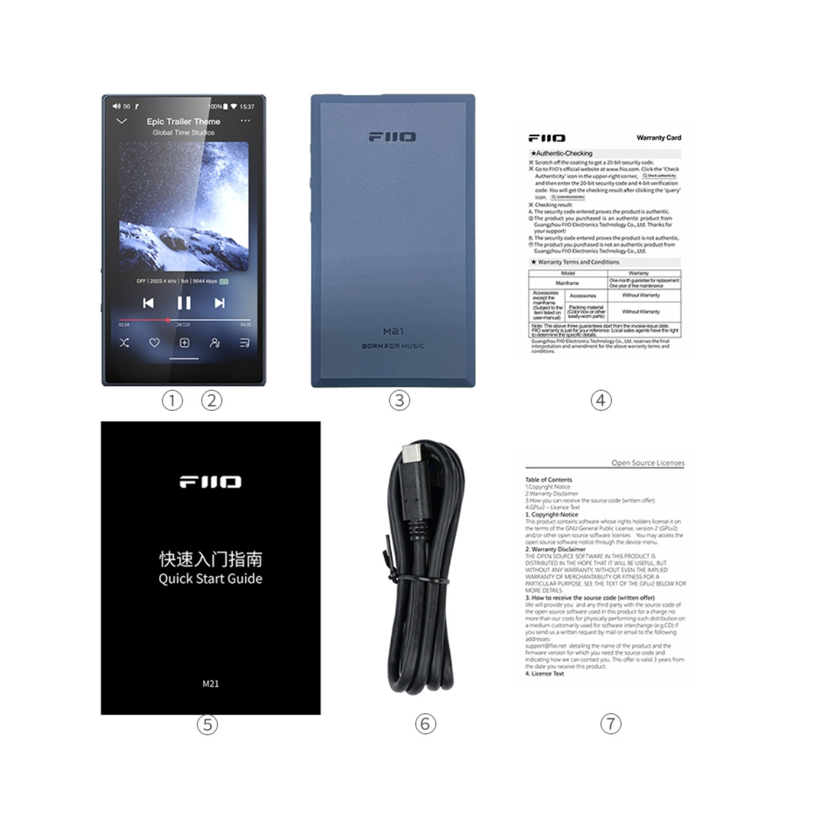 FiiO M21 Portable High-Res Lossless Music Player | Quad DAC Setup | Snapdragon 680 + Android 13 | USB DAC & Desktop Mode