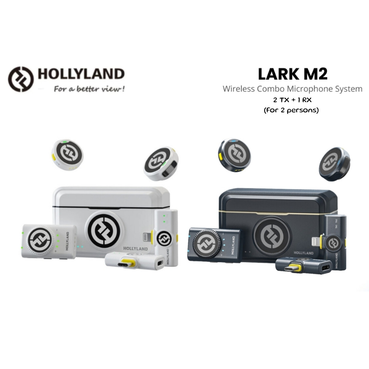 Hollyland LARK M2 Duo Wireless Microphone ( M2 Combo / M2 Audio 3.5mm ...