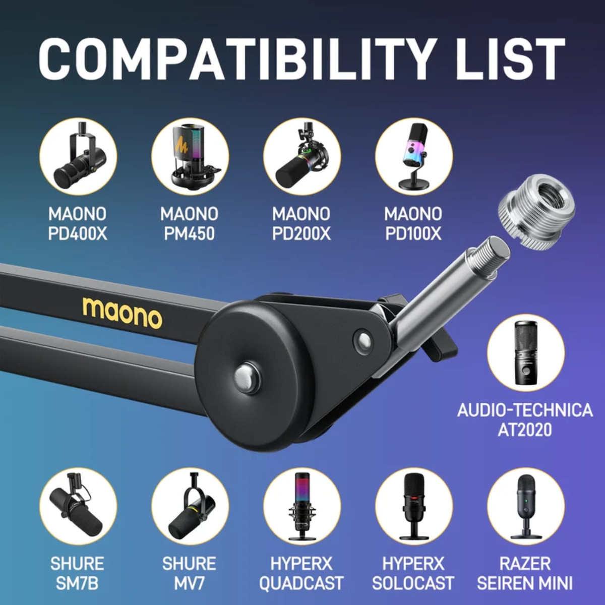 Maono BA37 Microphone Suspension Boom Arm Stand