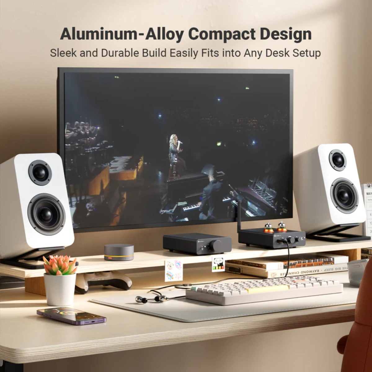 Fosi Audio Q6 Hi-Res DAC Amp | USB/Optical/Coaxial | Headphone Amplifier for Desktop